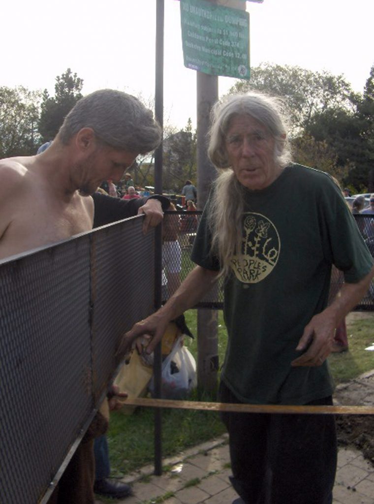 Michael Delacour and Matt at Free Box construction in People's Park